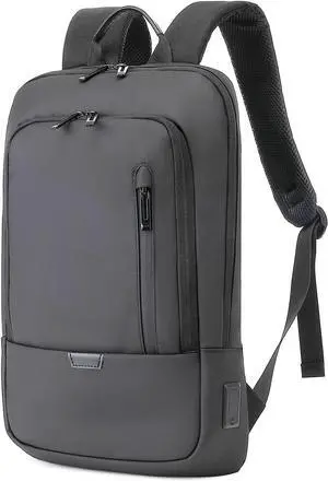 AUGUR Business Slim Backpack for Men Women 15.6 inch Water Resistant Laptop Backpack with USB Charger Computer Notebooks Lightweight Small Backpacks For School/Travel/Business/Work/College Bag