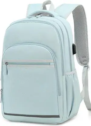 Bluboon Backpack for Women 15.6 Inch Laptop Bookbag College School Backpack Girls Schoolbag Compartment Daypack for Business Travel with USB Charging PortOxford Grey
