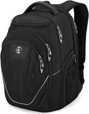 Swissdigital Design Large Travel Backpack For Men, TSA-Friendly Business Laptop Backpack, USB Charging PortRFID Protection Tech Backpack Fits 15.6Inch Laptop (TERABYTE J16BTF-21) One Nation One World