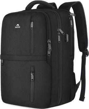 Carry on Backpack Extra Large 40L Flight Approved Travel Laptop Backpack with USB Port 17 Inch Water Resistant Luggage Computer Daypack College Overnight Weekender Bag for Men & Women Black