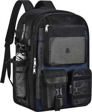 Mesh Backpack for School, 36L Large Heavy Duty Mesh Backpacks for Adults Girls Boys Kids with Inner Laptop Compartment, Mesh Schoolbag for Outdoor Hiking Beach