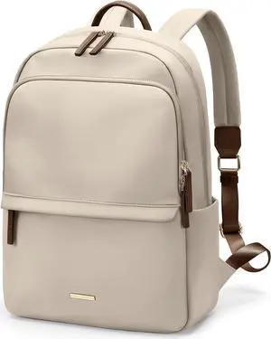GOLF SUPAGS Laptop Backpack for Women Slim Computer Bag Work Travel College Backpack Purse Fits 14 Inch Notebook (Apricot)