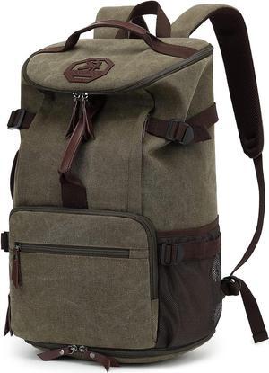 Gym Duffle Bag Backpack 4-Way Vintage canvas with Shoes Compartment for travel Sport Hiking laptop (Vintage green) X-Large