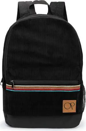 Ocean Pacific OG Corduroy Backpack for Travel, Sports, Beach, Work, Casual Daypack for Men Women Fits 15.6 Inch Laptop (Black) Ocean Pacific OG Corduroy Backpack for Travel, Sports, Beach, Work, Casual Daypack for Men Women Fits 15.6 Inch Laptop (Black)