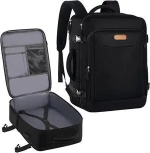 Carry on Backpack, Flight Approved Travel Backpack with USB Charge Port, TSA 15.6 Inch Anti-Theft Laptop Backpack Lightweight Daypack College Weekender Overnight Bag, 16.8*11.4*7inch,Black