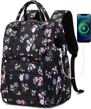 Hidds Laptop Backpack Purse for Women, Work Business College School Commuter Computer Bag Large Girls Nurse Teacher Bookbags Anti Theft Ladies Travel Daypack with Charging Port for 15.6 Inch Laptops