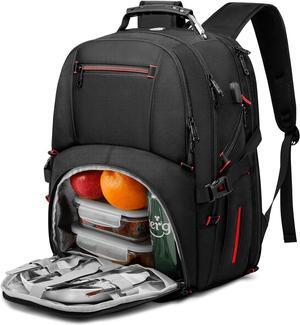 Lunch Backpack for Men, 17.3 Inch Insulated Cooler Backpack Lunch Box Backpack with USB Charging Port, Extra Large Daypack College Laptop Backpack, Water Resistant Computer Work Backpack for Travel
