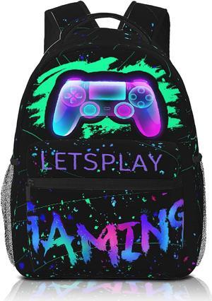 Abstract Gamepad Backpack Games Gaming Travel Laptop Backpack Water Resistant Bags Bookbag Travel Hiking Camping Daypack for Adults Teens Boys Girls