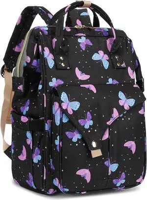 Butterfly Laptop Backpack College School Backpack Bookbags Nurse Backpacks Travel Bags for Women Girls Fits 15.6 Inch Notebook Butterfly Laptop Backpack College School Backpack Bookbags Nurse Backpacks Travel Bags for Women Girls Fits 15.6 Inch Notebook