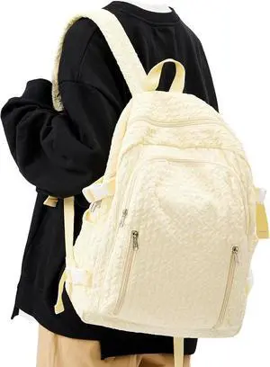 weradar Lightweight Middle School Bag For Teens Girls,Kawaii Backpack For College Students,Aesthetic Bookbag,Cute School Backpack For Women Casual Daypack(Yellow)