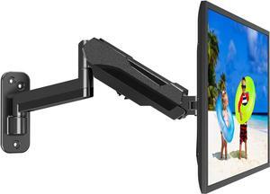 MOUNTUP Single Monitor Wall Mount for Max 32 Inch Computer Screen, Fully Adjustable Gas Spring Monitor Arm, Wall Mounted Monitor Holder Support 2.2-17.6lbs Display, VESA Bracket Fit 75x75mm, 100x100mm