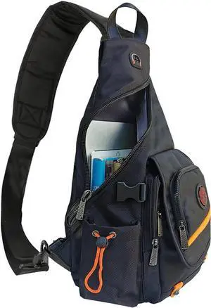 Large Sling Bag Backpack Pack 13" 14" Laptop Bag Satchel Festival Travel Black