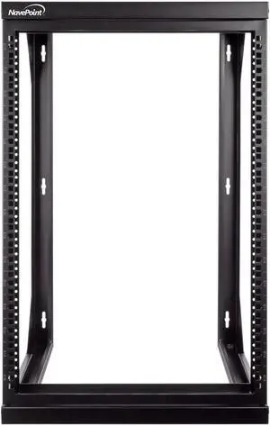 NavePoint 15U Server Rack with Swing Gate - 15U Wall Mount Rack for 19 Inch IT Equipment Open Frame Rack  Network Rack Wall Mount for AV & Server Equipment 18 Deep 15U Rack, Black