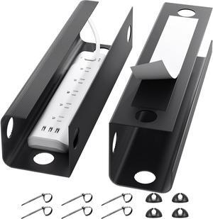 Yecaye 2 Pack Under Desk Cable Management Tray , 31.5 in Cable Management Under Desk,Cord Hider,Cord Organizer, No Screw No Drill Wire Management for Office and Home, Black