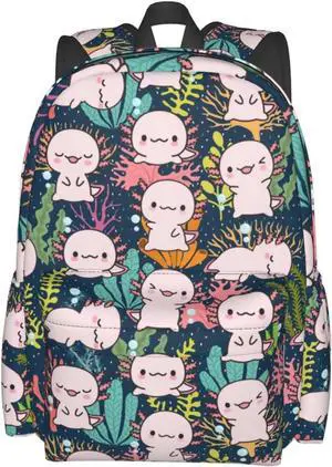 MISOLAXI Axolotl Backpack Casual Daypacks, College Bag Laptop Backpacks, Backpacks for Boys Girls Children and Adult, with Adjustable Padded Straps MISOLAXI Axolotl Backpack Casual Daypacks, College Bag Laptop Backpacks, Backpacks for Boys Girls Children and Adult, with Adjustable Padded Straps