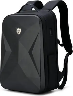 FENRUIEN 17 Inch Laptop Backpack for Men,Waterproof Anti Theft Computer Backpack with USB C Charging Port,Hardshell Gaming Laptop Bag,Black