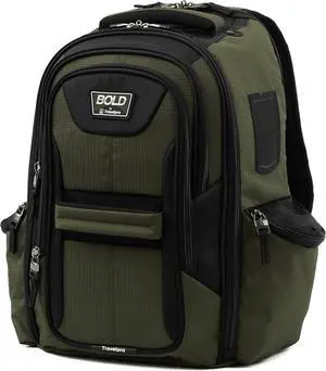 Travelpro Bold Lightweight Rugged Backpack, Fits up to 15.6 inch laptop and tablet sleeve, Olive/Black