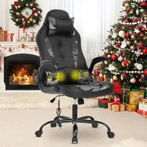 Gaming Chair Ergonomic Home Office Video Game Chairs Massage PU Leather Computer Chair Adjustable Swivel Chairs with Lumbar Support Headrest, Camo Gaming Chair Ergonomic Home Office Video Game Chairs Massage PU Leather Computer Chair Adjustable Swivel Chairs with Lumbar Support Headrest, Camo