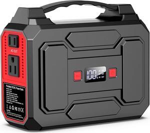 146Wh Portable Power Station Bank 200W Peak(100W Rated) Solar Powered Power Bank with AC Outlet 110V, 39600mAh, USB QC3.0 Fasting Charging, LED Flashlights for Home Camping Emergency