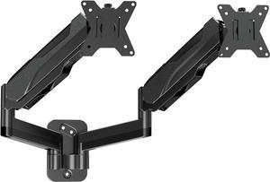 MOUNTUP Dual Monitor Wall Mount for 2 Max 32 Inch Computer Screen, Fully Adjustable Gas Spring Double Monitor Arm, Wall Mounted Monitor Holder Support 2.2-17.6lbs Display, VESA Bracket 75x75, 100x100
