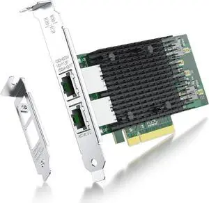 10Gb NIC PCIE Network Card with  X540-T2, Dual RJ45 Port,  X540-AT2 Controller, 10G Ethernet Converged Network LAN Adapter, Support Windows/Linux/Vmware/ESX/Freebsd Server