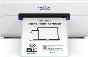 Rollo Wireless Label Printer - Wi-Fi Thermal Printer for Shipping Packages - AirPrint from iPhone, iPad, Mac - 4x6, Supports Windows, Chromebook, Android, Linux