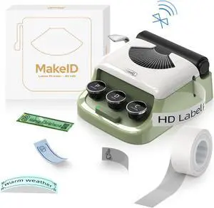 Makeid Q1 Label Maker Machine with Tape HD(300dpi), ONE-Click Time Printing Bluetooth Label Makers for Home Office, Compatible with iOS & Android - Clear Prints, Multiple Templates Font, Retro Design Makeid Q1 Label Maker Machine with Tape HD(300dpi), ONE-Click Time Printing Bluetooth Label Makers for Home Office, Compatible with iOS & Android - Clear Prints, Multiple Templates Font, Retro Design