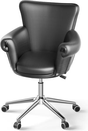Magshion Vanity Chair Beauty Nail Salon Spa Vanity Seat Adjustable Height Home Office Tufting Desk Chair Bar Stool 360° Swivel Task Chair with 200 Lbs Capacity, Black