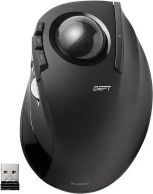 ELECOM DEFT Trackball Mouse, 2.4GHz Wireless, Finger Control, 8-Button Function with Smooth Tracking, Ergonomic Design, Optical Gaming Sensor, Windows11, macOS (M-DT2DRBK) ELECOM DEFT Trackball Mouse, 2.4GHz Wireless, Finger Control, 8-Button Function with Smooth Tracking, Ergonomic Design, Optical Gaming Sensor, Windows11, macOS (M-DT2DRBK)
