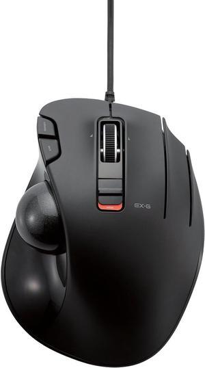 ELECOM EX-G Wired Trackball Mouse, Ergonomic, Thumb Control, Smooth Tracking Roller Ball, 6 Programmable Buttons, Tilt Scroll Computer Mice for PC Mac