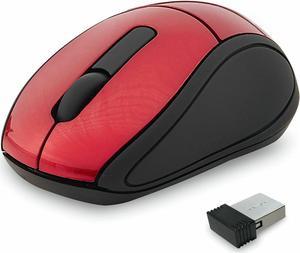 Verbatim 2.4G Wireless Mini Travel Optical Mouse with Nano Receiver for Mac and PC - Red