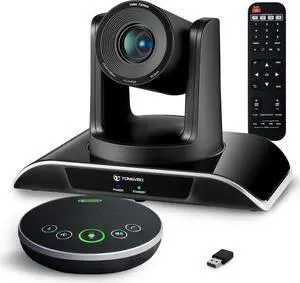 All-in-One Conference Room Video Camera System Bundle HD 1080P 60fps 3X Optical Zoom USB3.0 HDMI PTZ Camera and Bluetooth Conference Speakerphone with Microphones