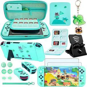 Accessories Bundle for Nintendo Switch Animal Pack Crossing - YOOWA Accessory kit NS Animal Set Crossing with Carrying Case Protective Cover Screen Protector Game Card Holder Play Stand Thumb Grips Accessories Bundle for Nintendo Switch Animal Pack Crossing - YOOWA Accessory kit NS Animal Set Crossing with Carrying Case Protective Cover Screen Protector Game Card Holder Play Stand Thumb Grips
