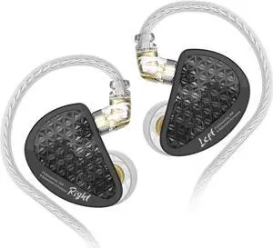 KZ AS16 Pro Wired Earbuds, 16BA Balanced Armature Drivers Earphones HiFi Bass in Ear Monitor Earphones with Detachable 0.75mm 2 pin Cable (Black, Without Mic)