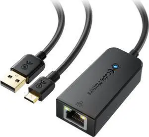 Micro USB to Ethernet Adapter Up to 480Mbps Fire Stick Ethernet Adapter Compatible with Fire TV Stick Chromecast (Gen 1-3 up to Aug 2020) Google Home Mini  Not Compatible with