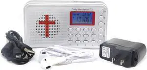 Daily Meditation 1 NKJV Audio Bible Player- New King James Version Electronic Bible (with Rechargeable Battery, Charger, Ear Buds and Built-in Speaker)