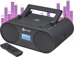 Boombox B4 CD Player Portable Audio System - NEW - AM/FM Radio with CD Player MP3 Bluetooth AUX USB - Wired & Wireless Mode Rechargeable Battery - Remote Control Autosleep Digital EQ