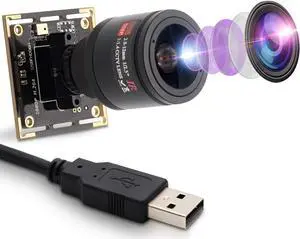 2.8-12mm Varifocal Lens 2MP Webcam 1080P USB Camera Modul HD Webcamera 0.01Lux Low Illumination Mini Camera with H.264 Format OTG Camera