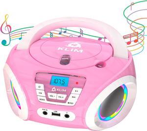 Candy Kids Portable CD Player for Kids - New Version 2024 - FM Radio - Batteries Included - CD Boombox for Kids - Cute Pink Radio cd Player with Speakers for Kids and Toddlers - Pink