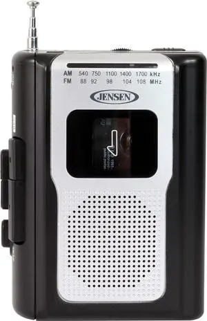 Jensen® CR-100 Vinatge Portable Personal Cassette/Recorder Tape Player with AM-FM Radio Built-in Speaker & Microphone, Headphone Jack Input - Black Limited Edition Jensen® CR-100 Vinatge Portable Personal Cassette/Recorder Tape Player with AM-FM Radio Built-in Speaker & Microphone, Headphone Jack Input - Black Limited Edition