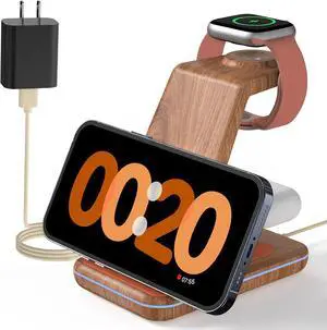 JoyGeek 3 in 1 Charging Station for Apple Devices, Wireless Charger Stand for iPhone 17/16/15/14/13/12/11/SE/X Pro Max Plus - Apple Watch 11/10/9/Ultra 2/8/SE/7/6/5 - AirPods Pro 2/3/2 JoyGeek 3 in 1 Charging Station for Apple Devices, Wireless Charger Stand for iPhone 17/16/15/14/13/12/11/SE/X Pro Max Plus - Apple Watch 11/10/9/Ultra 2/8/SE/7/6/5 - AirPods Pro 2/3/2