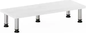 Furinno Turn-N-Tube Monitor Riser Stand, White Oak, Stainless Steel Tubes