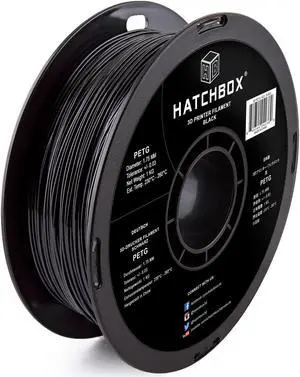 HATCHBOX PETG 3D Printer Filament, Dimensional Accuracy +/- 0.03 mm, 1 kg Spool, 1.75 mm, Black
