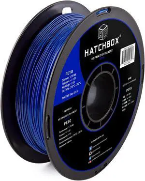 HATCHBOX PETG 3D Printer Filament, Dimensional Accuracy +/- 0.03 mm, 1 kg Spool, 1.75 mm, Blue