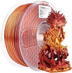 AMOLEN PLA 3D Printer Filament, PLA Filament 1.75mm Silk Shiny Filament Red Gold Filament, 3D Printer Gradient Pla Filament 1KG/2.2lb Compatible with Most FDM 3D Printers