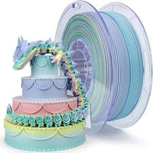 ZIRO 3D Printer Filament, Matte PLA Filament 1.75mm, Multicolor Soft Colors Rainbow PLA,1KG/2.2lb 3D Printing Material No-Shine, Macaron