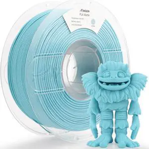 AMOLEN PLA Matte 3D Printer Filament,Ice Blue PLA Filament 1.75mm with Smooth Matte Finish,3D Printing Filament for Most FDM 3D Printers,Dimensional Accuracy +/- 0.02mm,1kg Spool (2.2lbs)