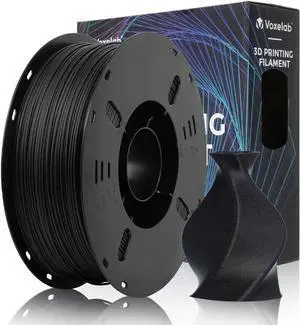 VOXELAB Carbon Fiber PETG 3D Printer Filament, PETG Carbon Fiber Black Filament 1.75mm 1KG (2.2 LBS) 1 Spool, 3D Printing Material, Dimensional Accuracy +/- 0.02 mm, PETG CF Black