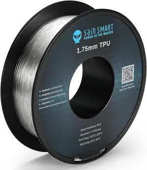 SainSmart - 101-90-165 Clear Flexible TPU 3D Printing Filament, 1.75 mm, 0.8 kg, Dimensional Accuracy +/- 0.05 mm