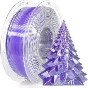 iSANMATE PLA Filament 1.75mm Dual Color Filament, Shiny Silk PLA 3D Printer Filament, Coextruded Filament 3D Printing Filament Magic PLA, 1 kg/Spool (Purple and Silver)